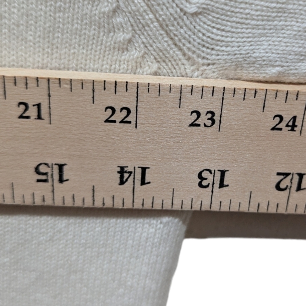 Athleta Wool/Cashmere Cream V Neck Tunic Sweater (M) - Picture 6 of 8